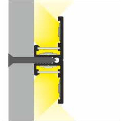 Profil LED aparent BACK 10, negru, lungime 2m